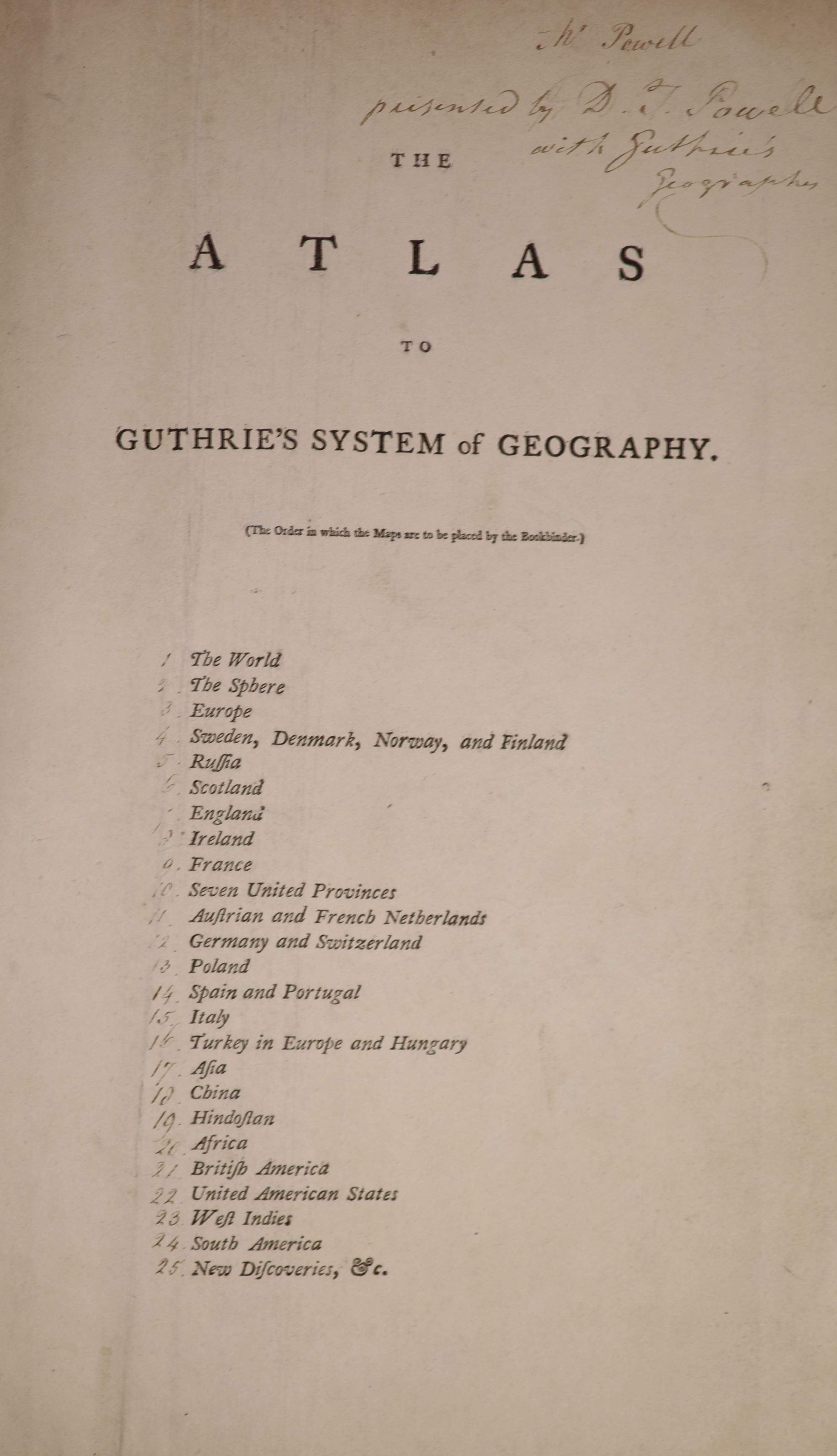 Guthrie, William - A New System of Modern Geography ... and Present State of the Several Kingdoms of the World. 5th edition, corrected (etc.); together with (bound separately)